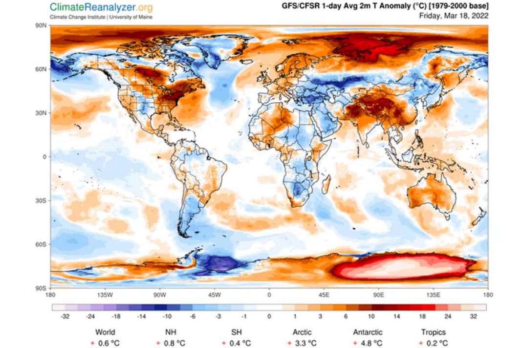 Crise climática, alertam cientistas: é recorde de calor nos dois polos, na Antártida 40 graus acima da média