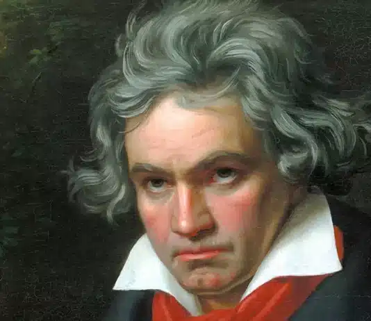 Pintura do rosto de Beethoven